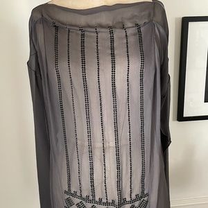 Rozae Nichols silk chiffon art deco inspired size m in graphite